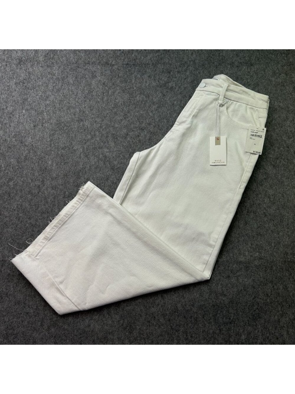 Good American Good Waist Palazzo Crop Wide Leg Jeans Women's Size 10 / 30 NWT